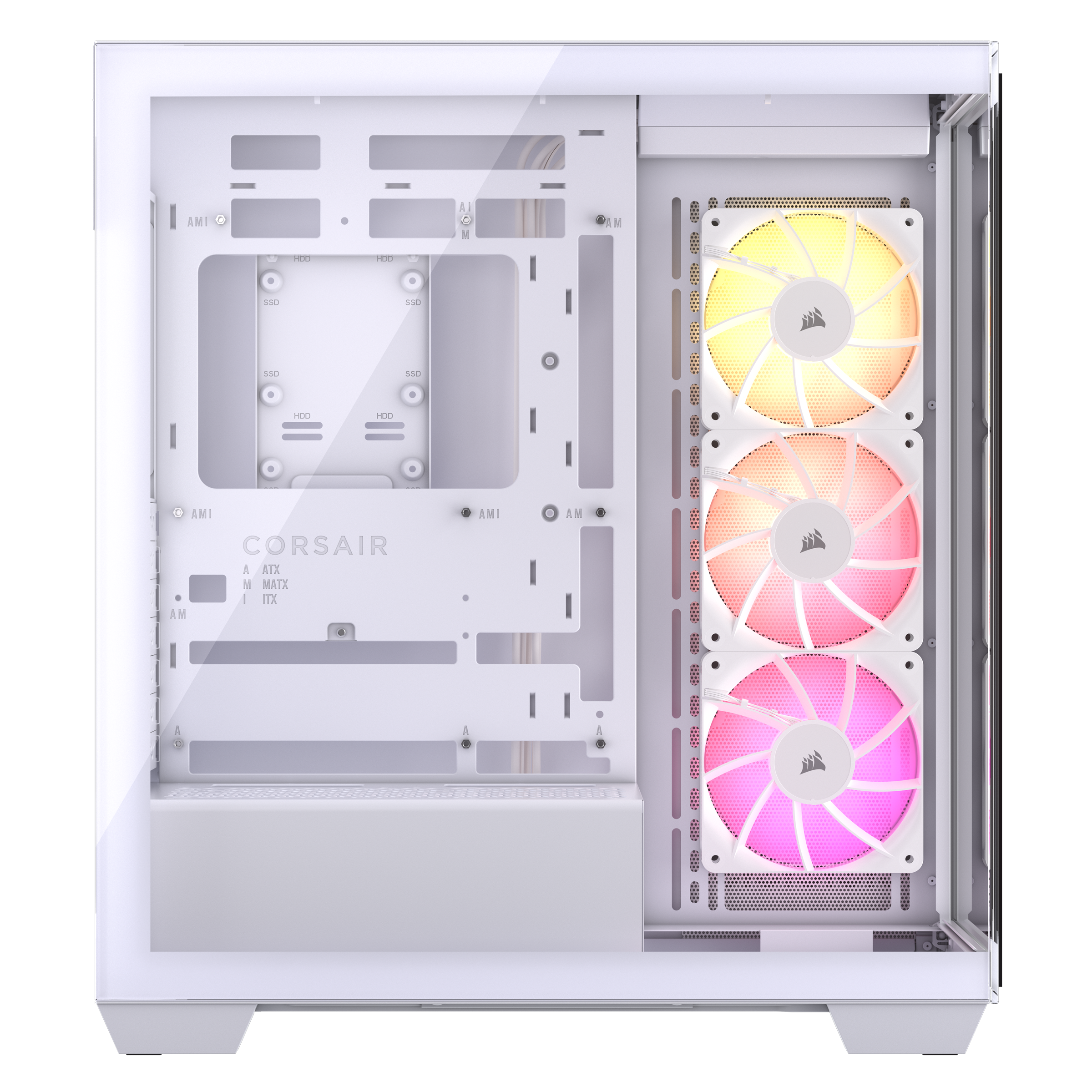 A large main feature product image of Corsair 3500X ARGB - Mid Tower Case (White)