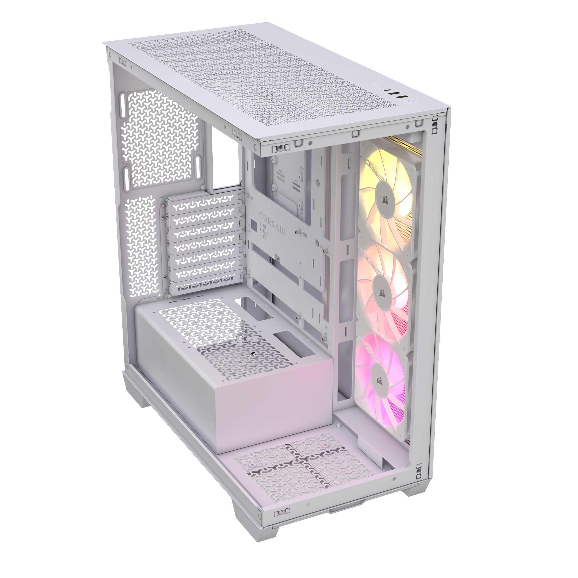 A large main feature product image of Corsair 3500X ARGB - Mid Tower Case (White)