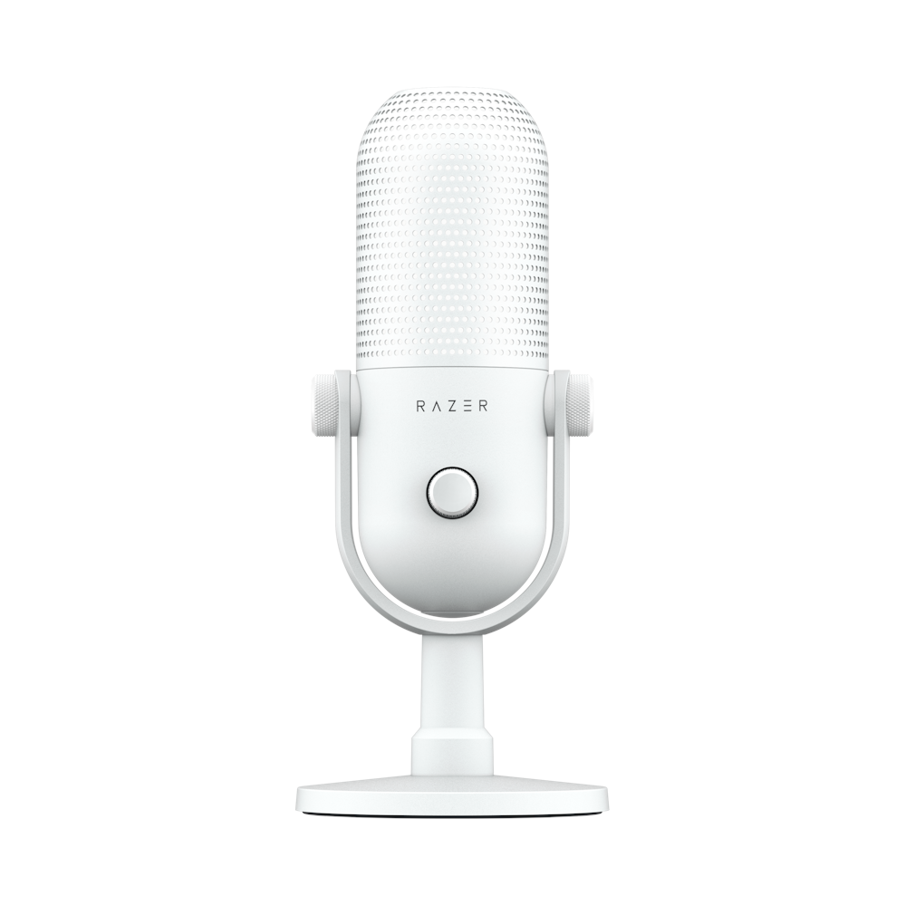 A large main feature product image of Razer Seiren V3 Chroma - RGB USB Microphone with Tap-to-Mute (White)