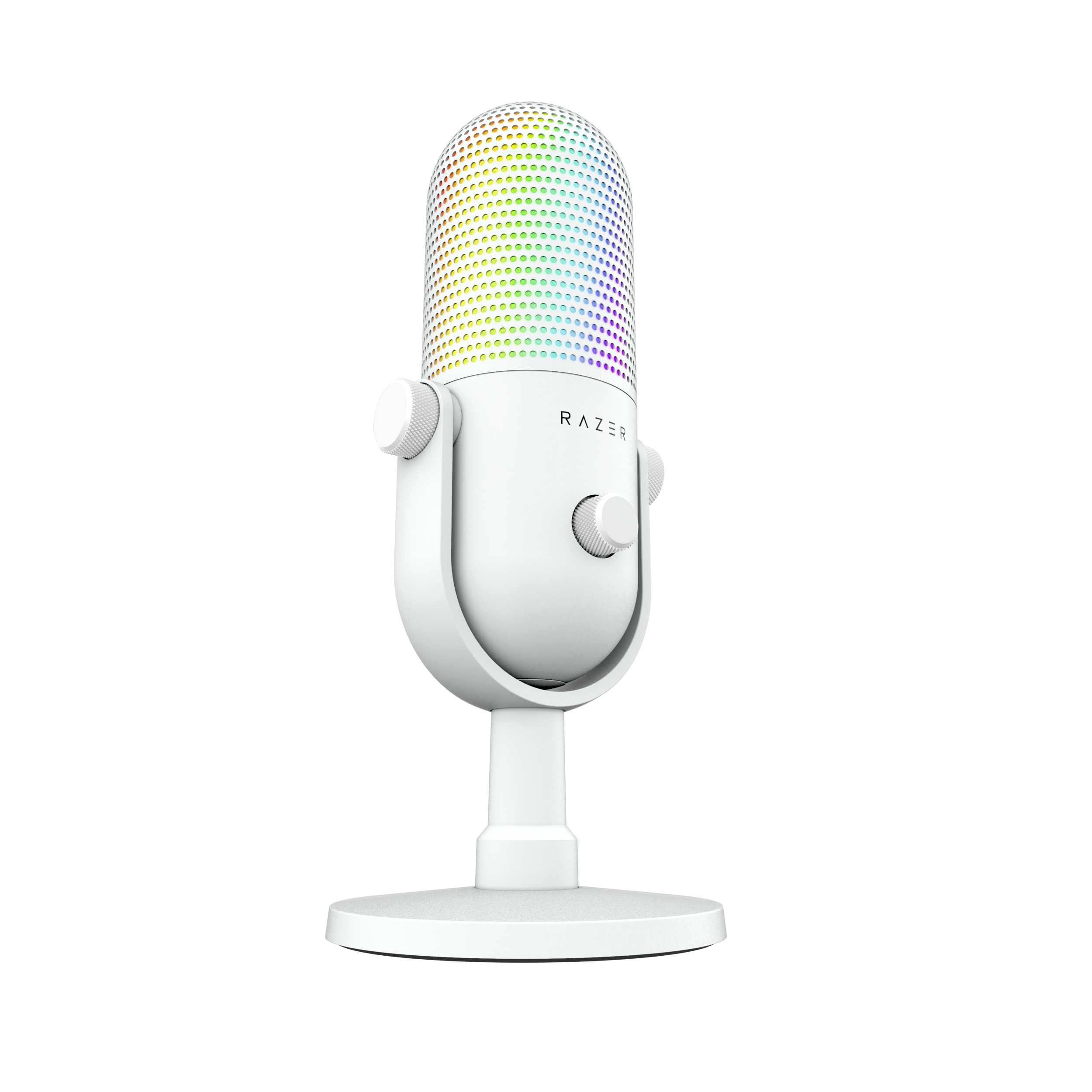 A large main feature product image of Razer Seiren V3 Chroma - RGB USB Microphone with Tap-to-Mute (White)