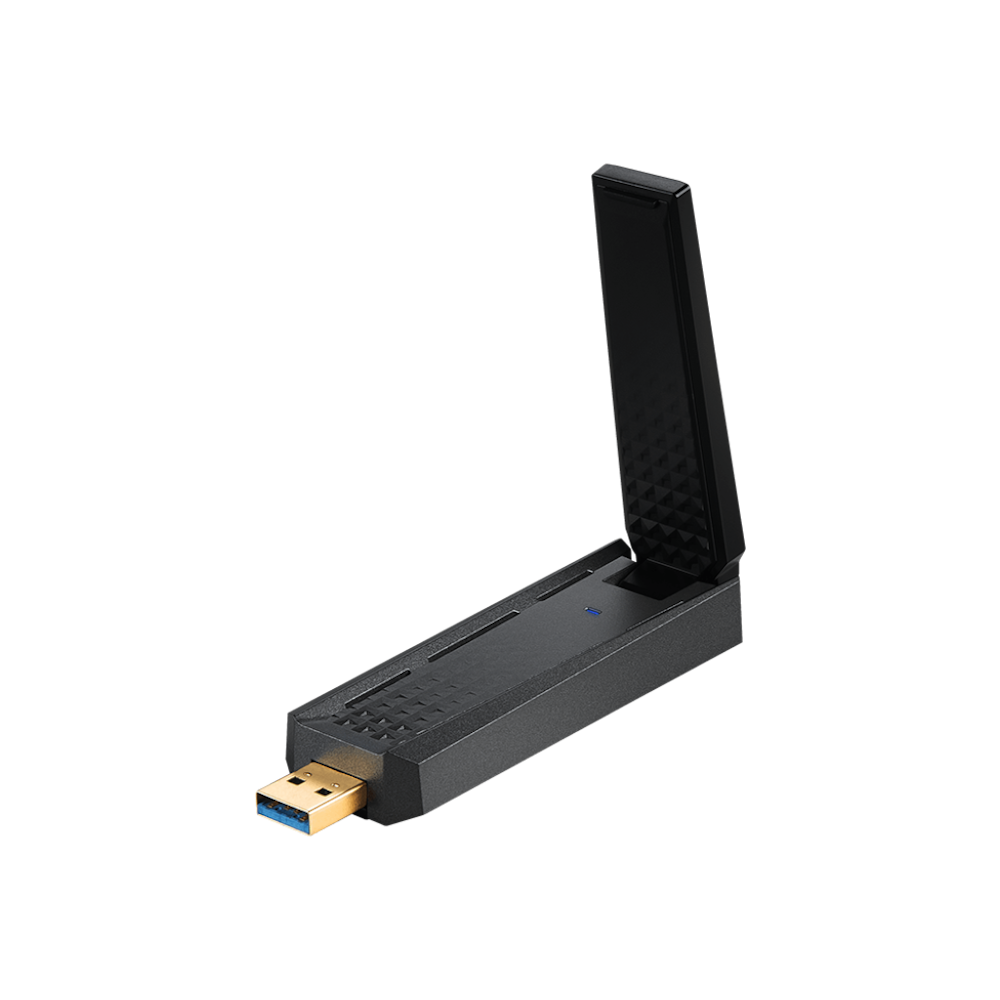 A large main feature product image of MSI GUAXE54 AXE5400 Tri-Band Wireless USB Adapter