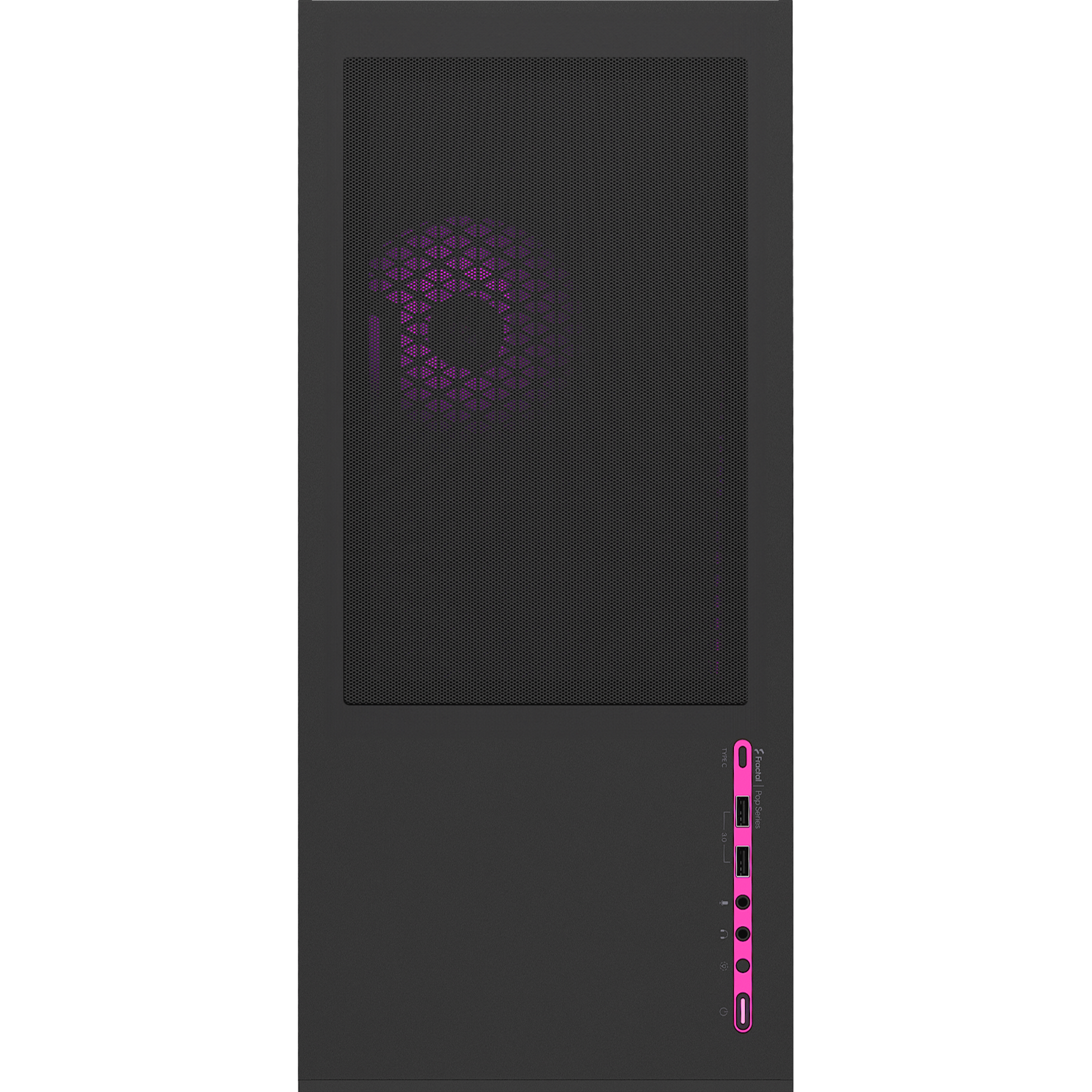 A large main feature product image of Fractal Design Pop Air RGB TG Clear Tint Mid Tower Case (Magenta Core)