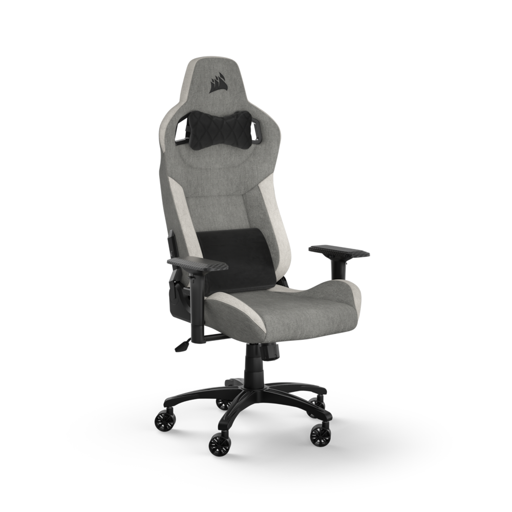 A large main feature product image of EX-DEMO Corsair T3 RUSH Gaming Chair (2023) - Gray/White