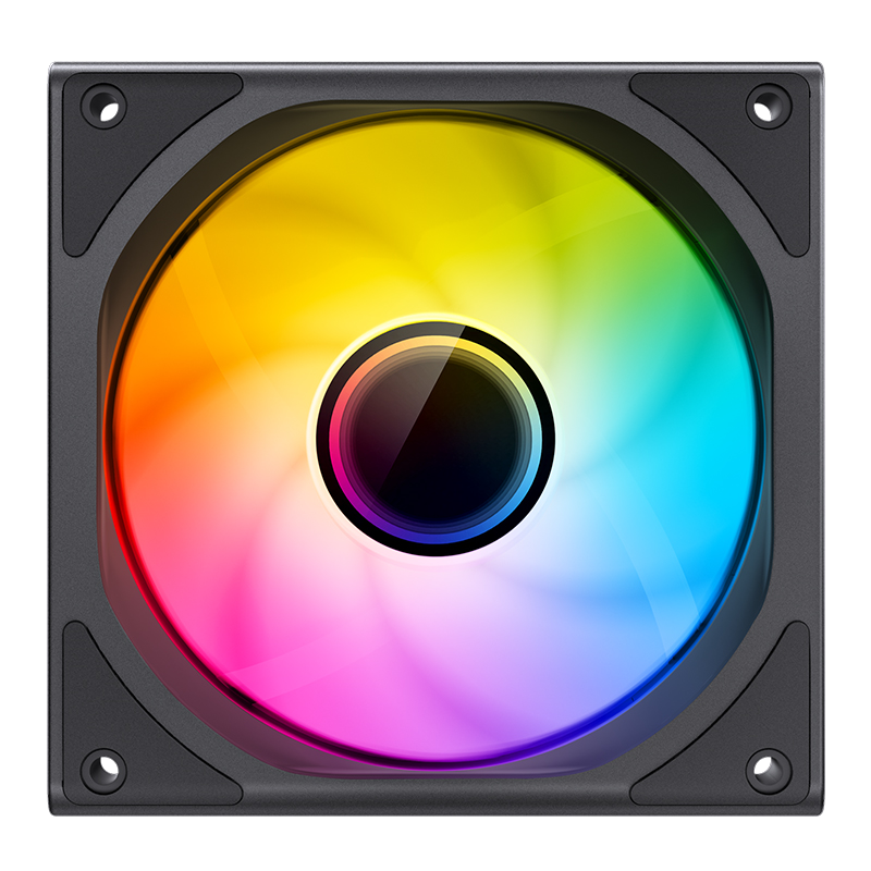 A large main feature product image of Jonsbo ZK-120 ARGB 120mm PWM Reverse Blade Modular Fan 3-Pack (Black)