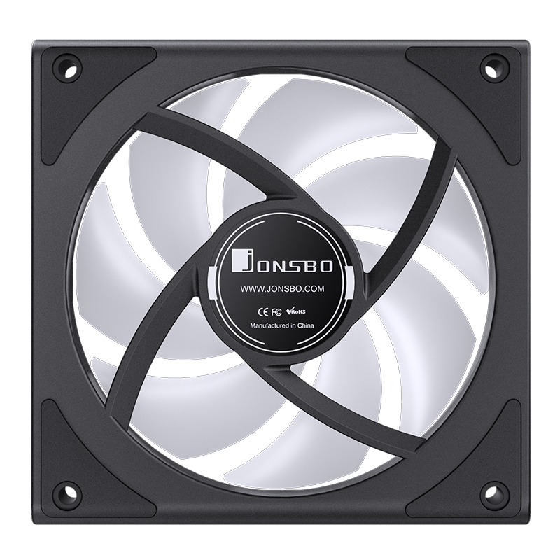 A large main feature product image of Jonsbo ZK-120 ARGB 120mm PWM Reverse Blade Modular Fan 3-Pack (Black)