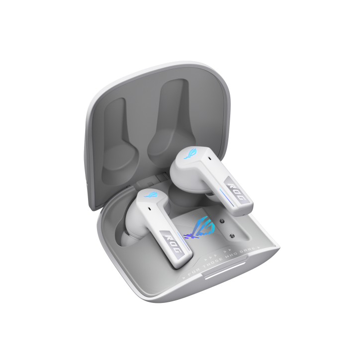 A large main feature product image of ASUS ROG Cetra True Wireless SpeedNova Earphones - White