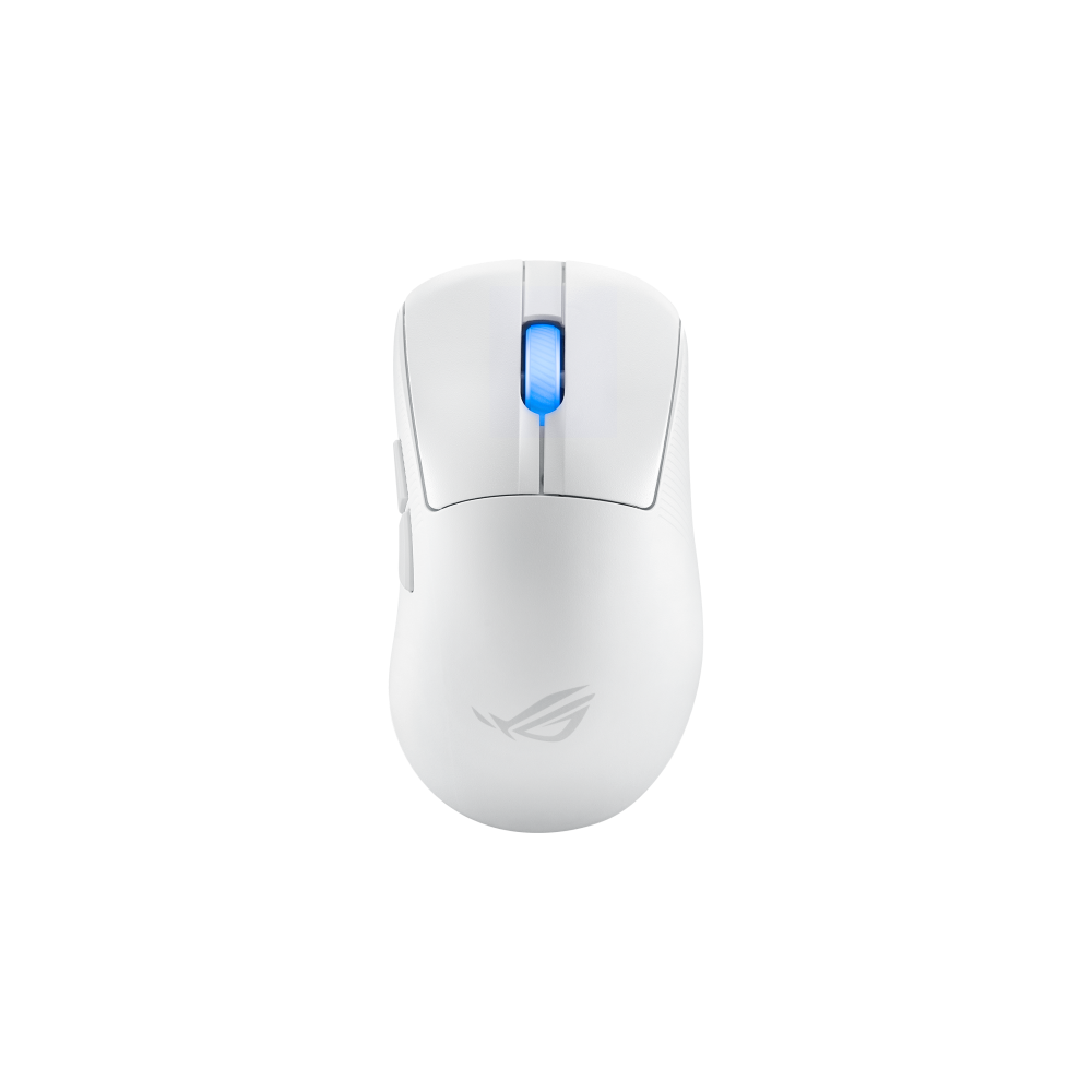 A large main feature product image of ASUS ROG Keris II Wireless Ace - Moonlight White