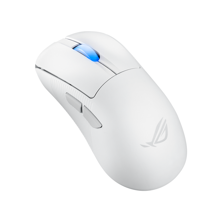 A large main feature product image of ASUS ROG Keris II Wireless Ace - Moonlight White