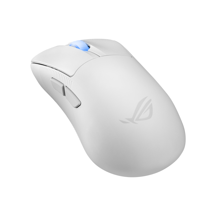 A large main feature product image of ASUS ROG Keris II Wireless Ace - Moonlight White