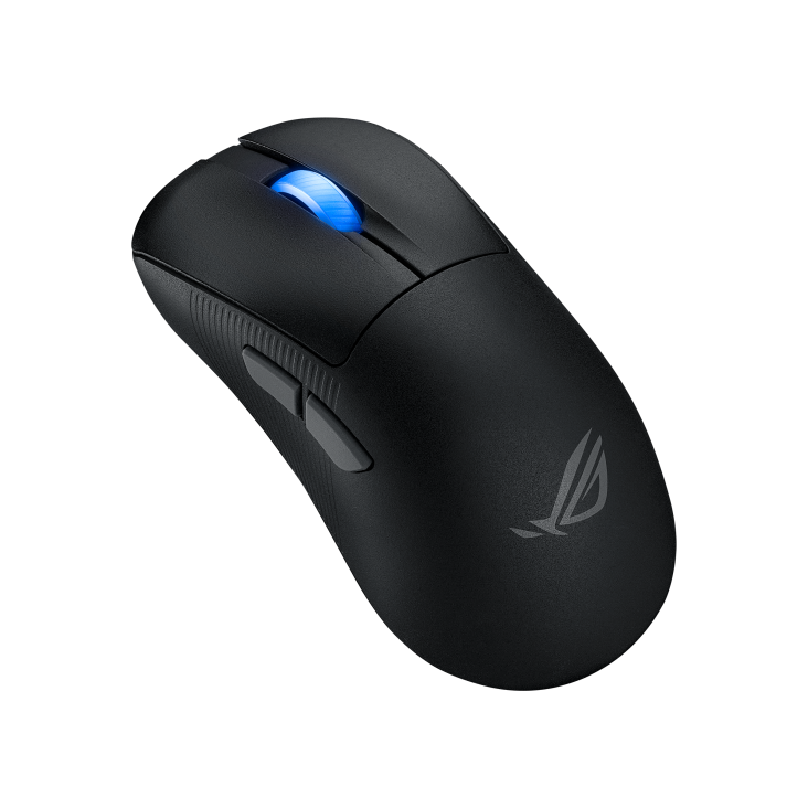 A large main feature product image of ASUS ROG Keris II Wireless Ace Gaming Mouse - Black