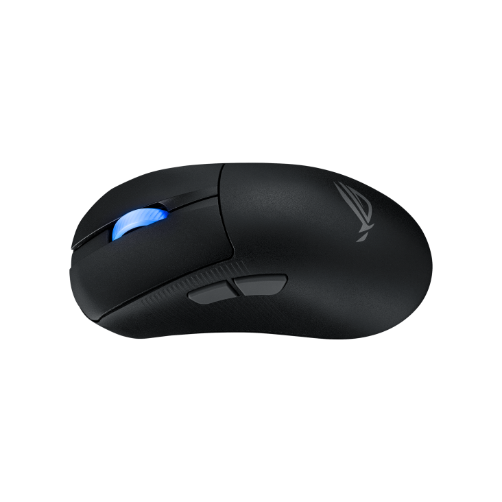 A large main feature product image of ASUS ROG Keris II Wireless Ace Gaming Mouse - Black
