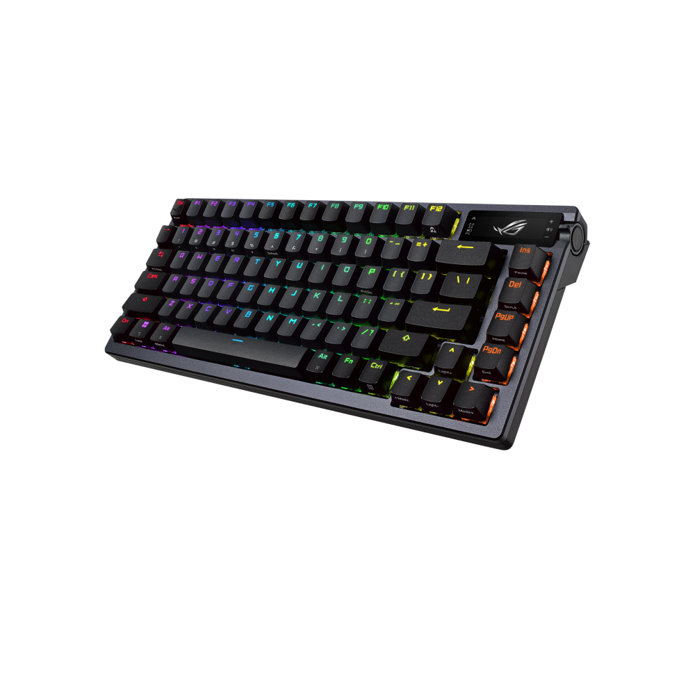A large main feature product image of ASUS ROG Azoth 75% Wireless Custom Mechanical Gaming Keyboard - ROG NX Storm Switch (Black)