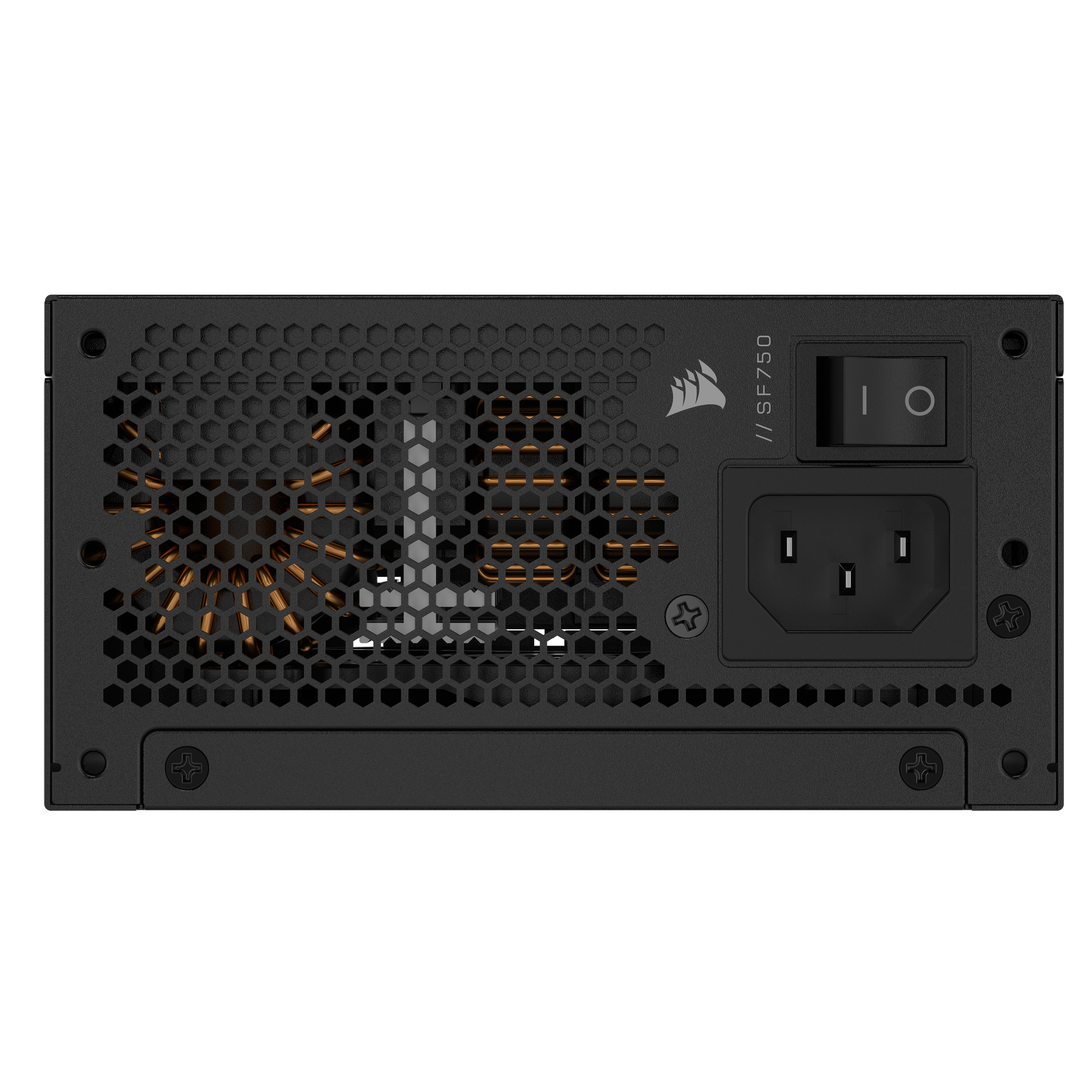 A large main feature product image of Corsair SF750 - 750W Platinum SFX Modular PSU