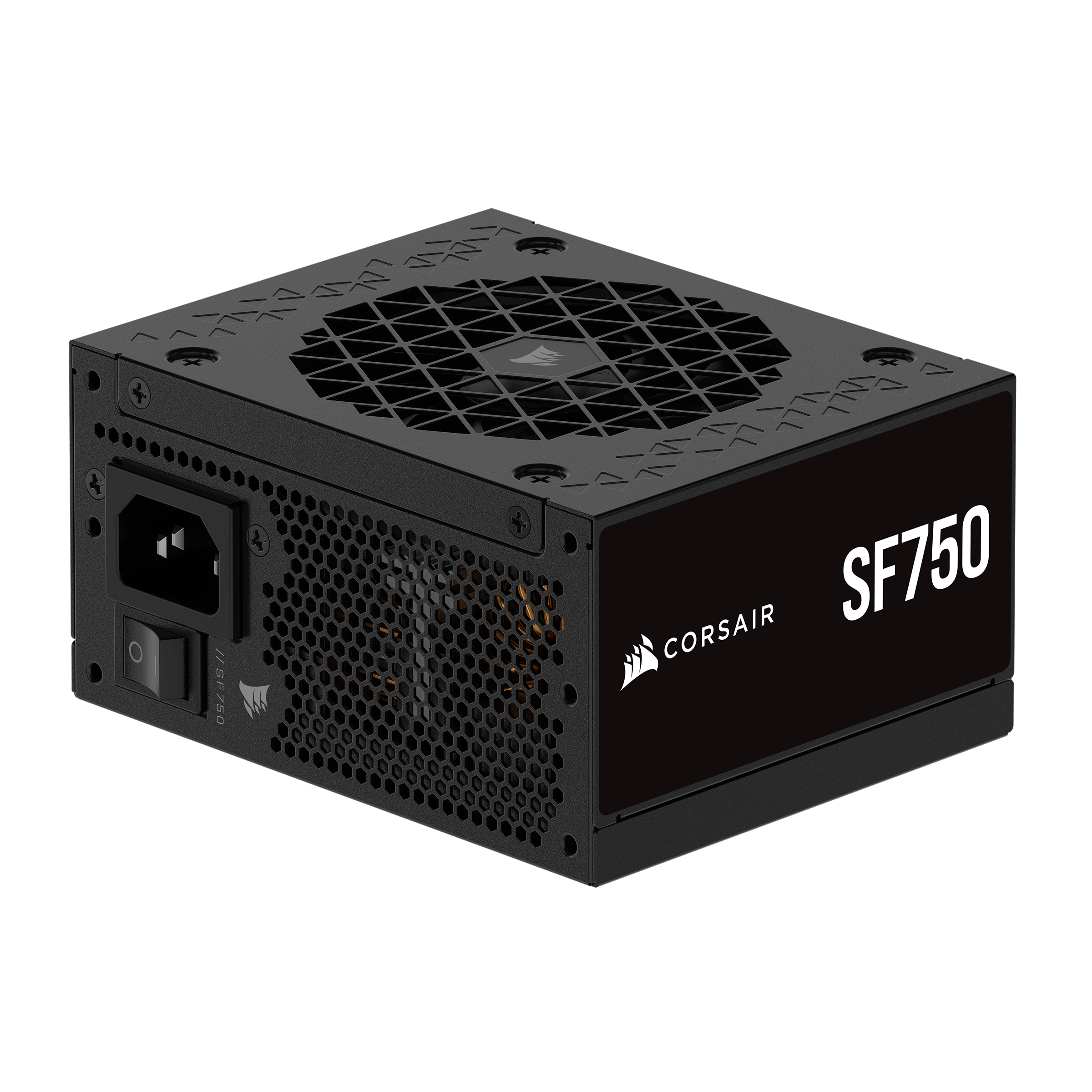 A large main feature product image of Corsair SF750 - 750W Platinum SFX Modular PSU