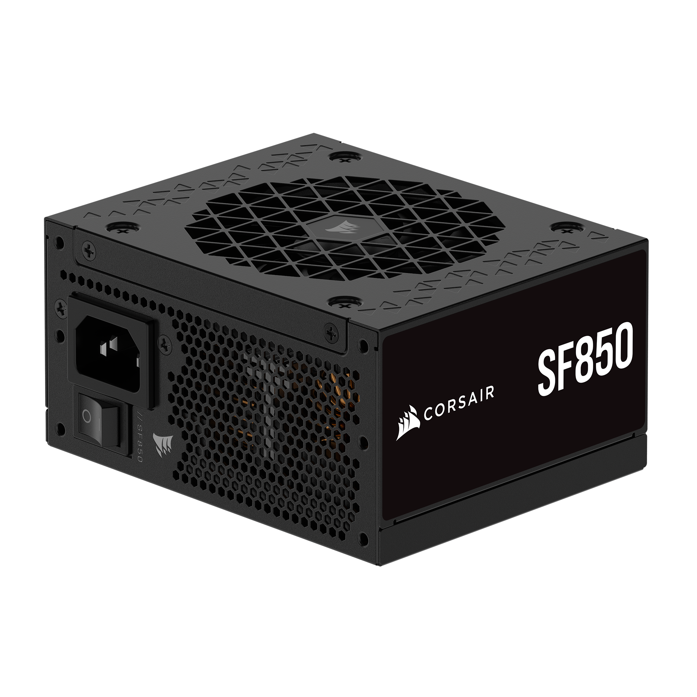 A large main feature product image of Corsair SF850 - 850W Platinum SFX Modular PSU
