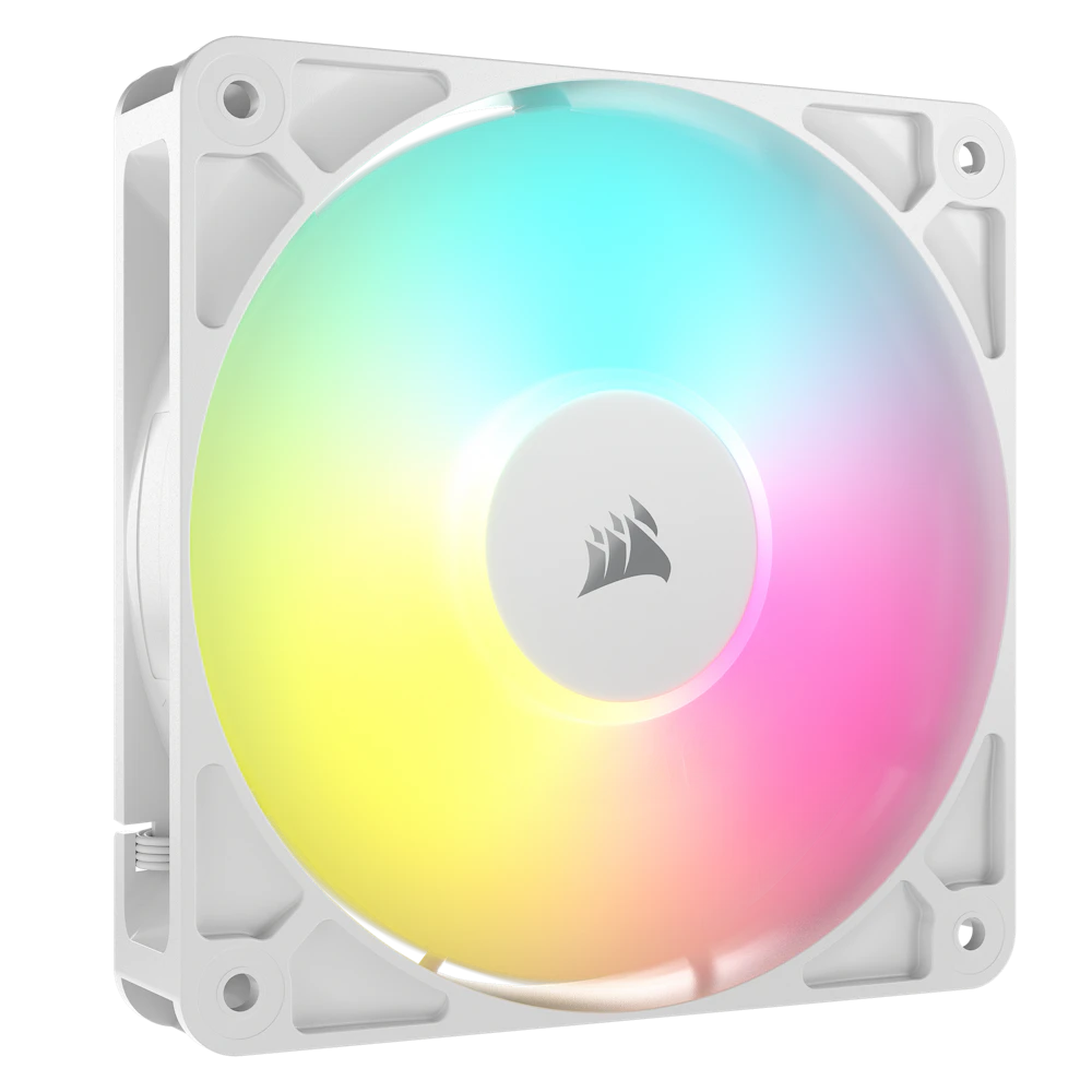 A large main feature product image of Corsair RS120 ARGB - 120mm PWM Fan (White)