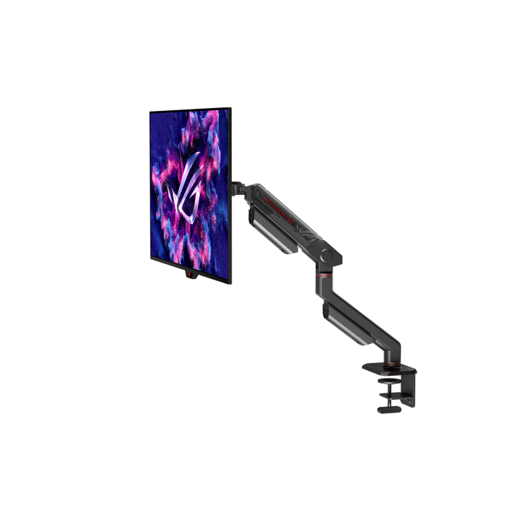 A large main feature product image of ASUS ROG Ergo AAS01 Monitor Arm