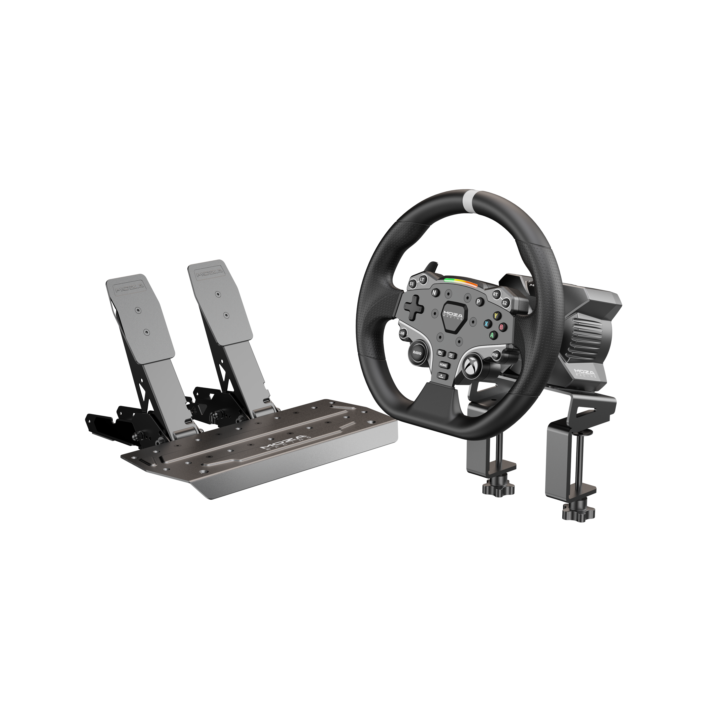 A large main feature product image of MOZA R3 Racing Simulator Bundle - 3.9Nm Direct Drive Wheel & Pedals for Xbox/PC
