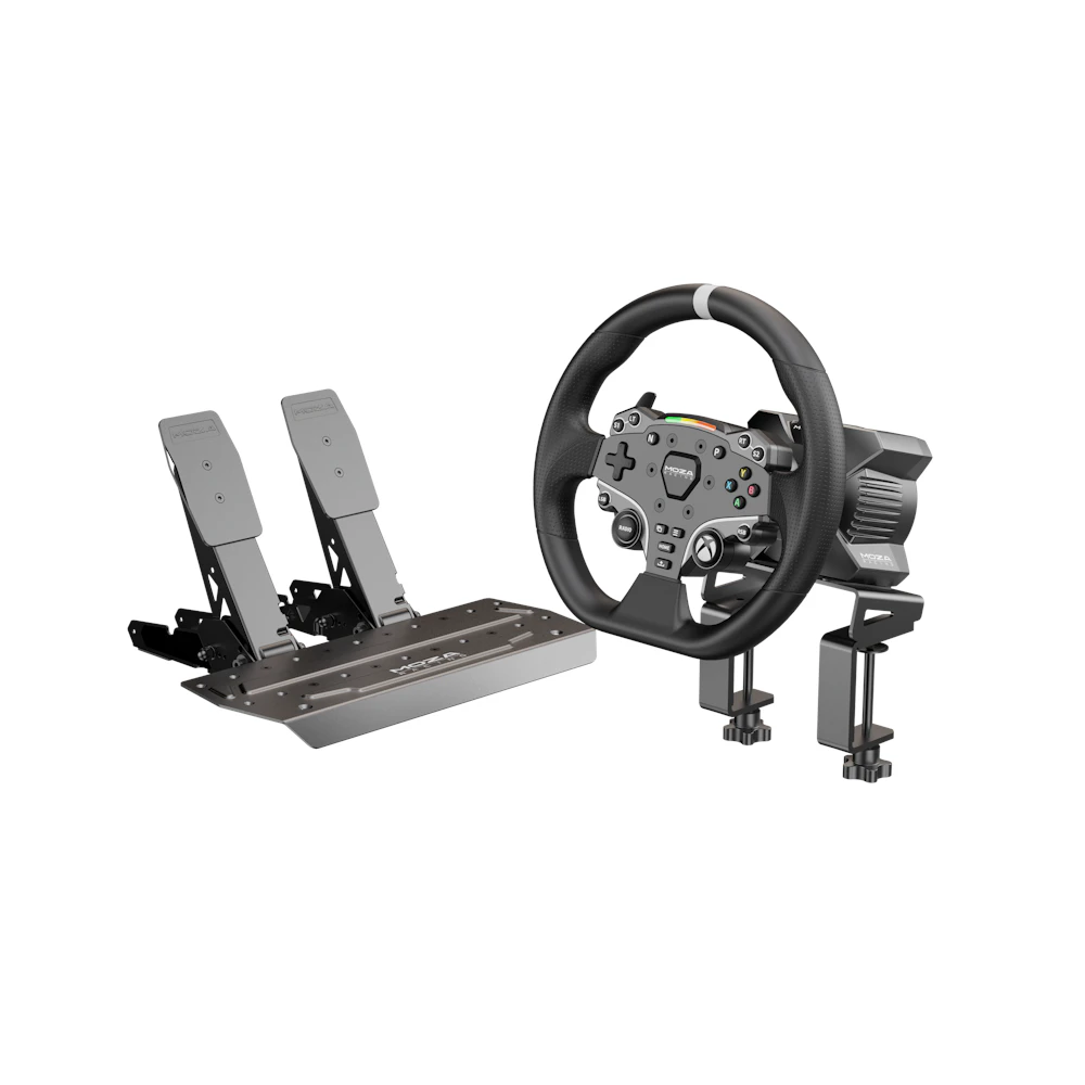 A large main feature product image of MOZA R3 Racing Simulator Bundle - 3.9Nm Direct Drive Wheel & Pedals for Xbox/PC
