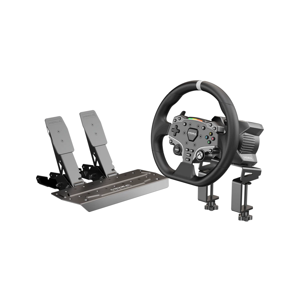 A large main feature product image of MOZA R3 Racing Simulator Bundle - 3.9Nm Direct Drive Wheel & Pedals for Xbox/PC