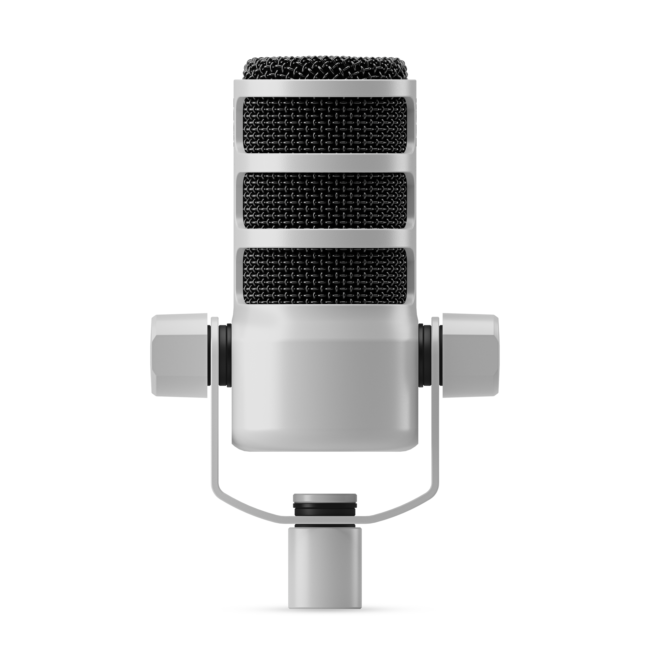 A large main feature product image of RODE PodMic - Cardioid Dynamic Broadcast XLR Microphone (White)