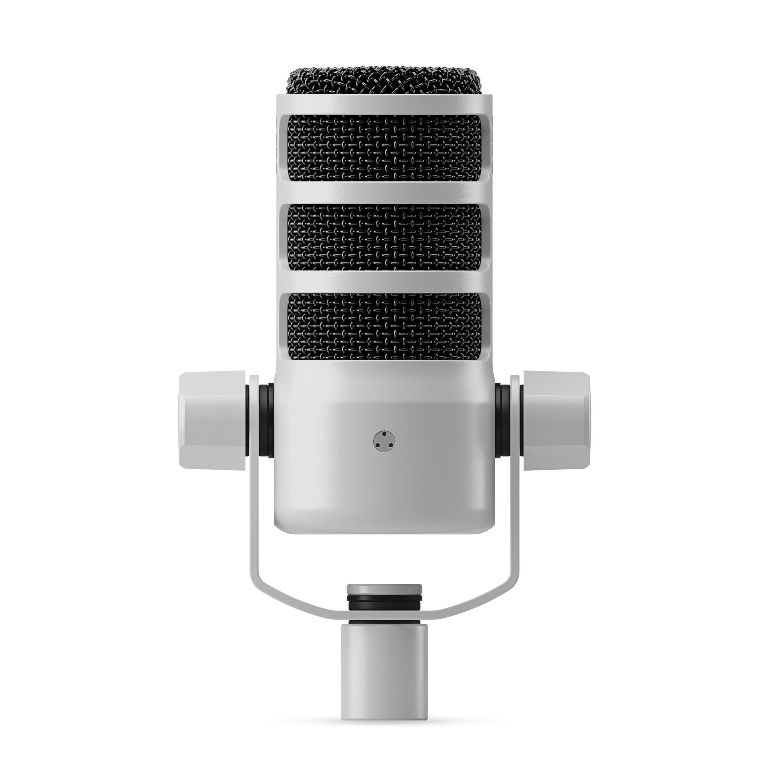 A large main feature product image of RODE PodMic - Cardioid Dynamic Broadcast XLR Microphone (White)