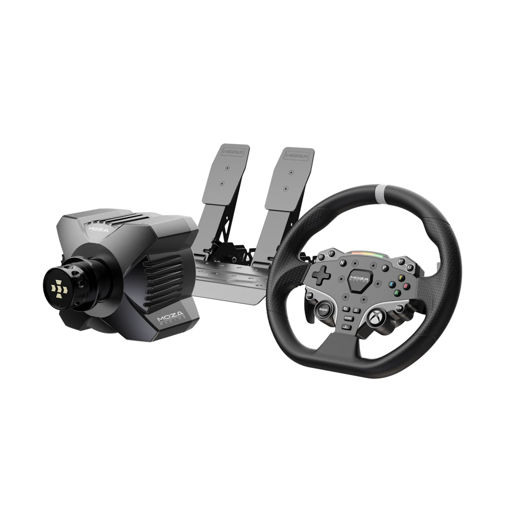 A large main feature product image of MOZA R3 Racing Simulator Bundle - 3.9Nm Direct Drive Wheel & Pedals for Xbox/PC