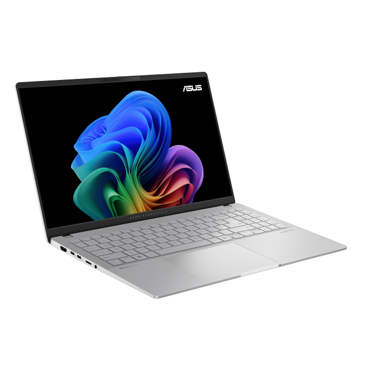 A large main feature product image of ASUS Vivobook S 15 (S5507) - 15.6" 120Hz 3K OLED, Snapdragon X Elite, 32GB/1TB - Win 11 Copilot+ AI Notebook