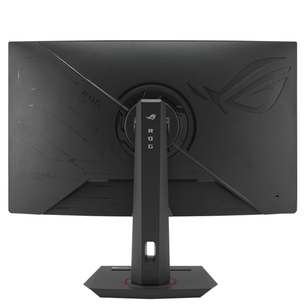 A large main feature product image of ASUS ROG Strix XG32WCS 32" Curved 1440p 180Hz Fast VA Monitor