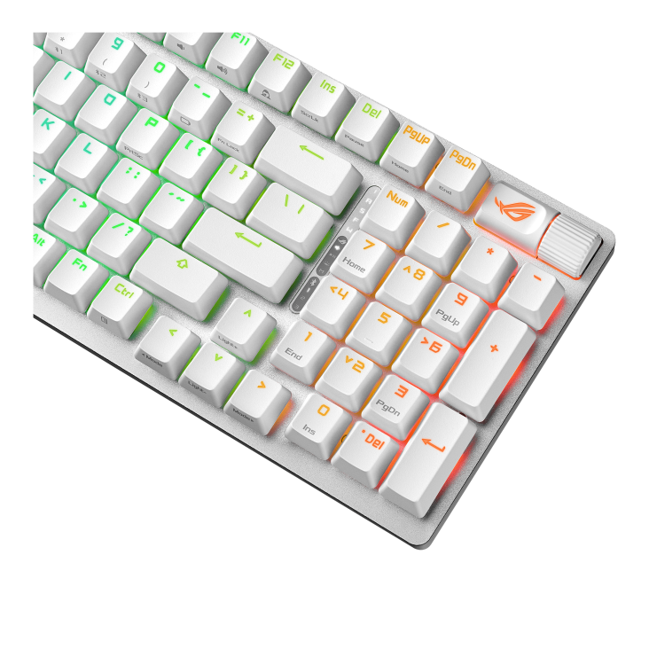 A large main feature product image of ASUS ROG Strix Scope II 96 Wireless Mechanical Gaming Keyboard - Snow Switch (White)
