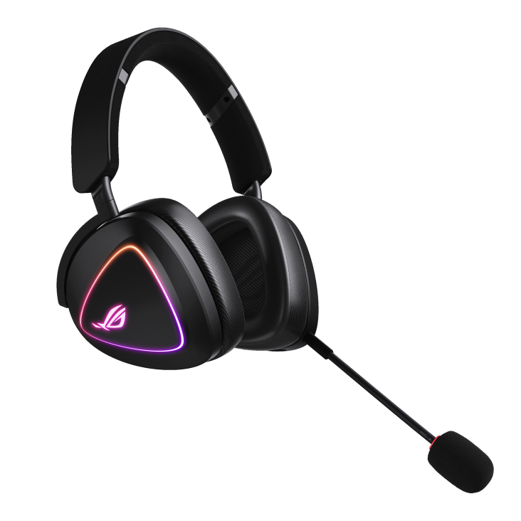 A large main feature product image of ASUS ROG DELTA II Tri-Mode Wireless Gaming Headset