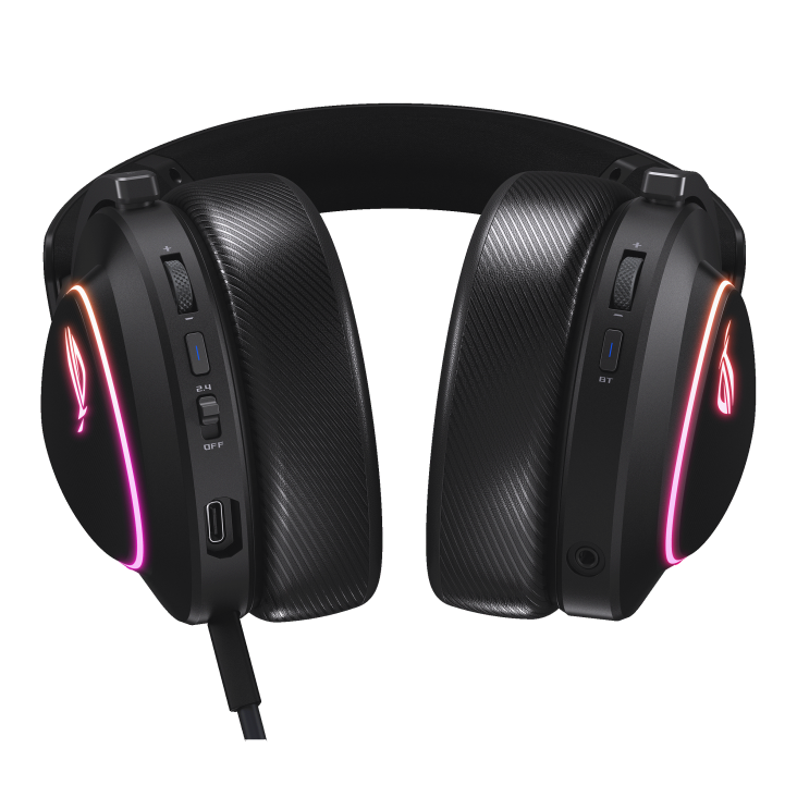 A large main feature product image of ASUS ROG DELTA II Tri-Mode Wireless Gaming Headset