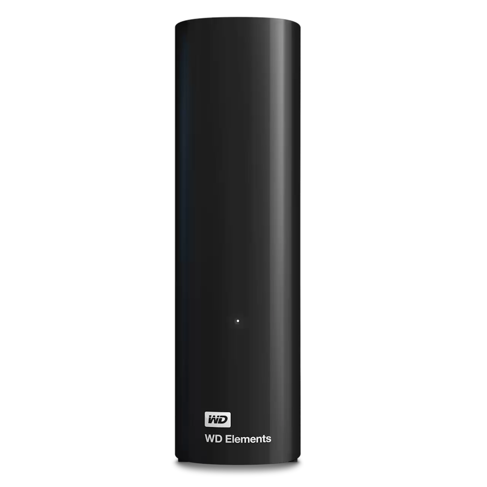 A large main feature product image of WD Elements External HDD - 8TB Black