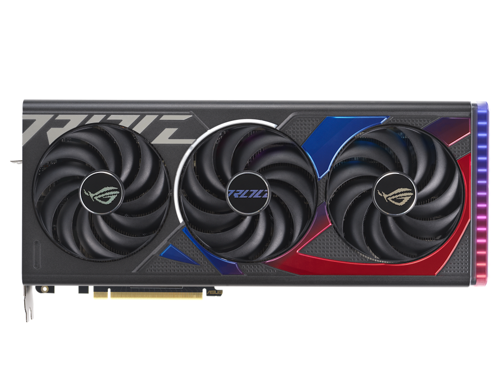 A large main feature product image of EX-DEMO ASUS GeForce RTX 4070 ROG Strix OC 12GB GDDR6X