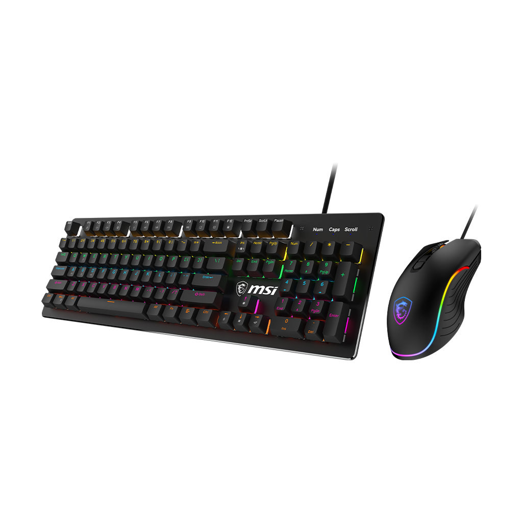 A large main feature product image of MSI Forge GK300 Keyboard and Mouse Combo - Blue Switch