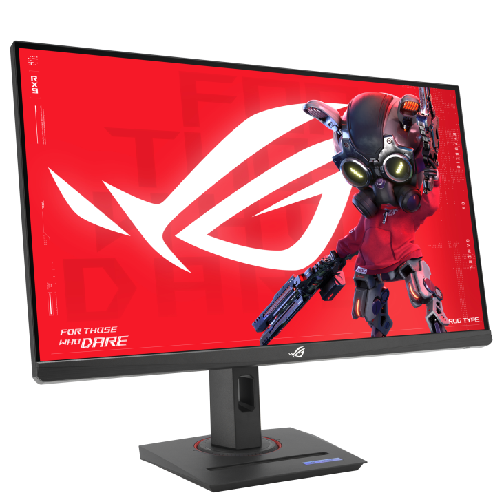A large main feature product image of ASUS ROG Strix XG27UCG - 27" 4K 2160p 160Hz / 1080p 320Hz Dual-Mode Fast IPS Gaming Monitor 