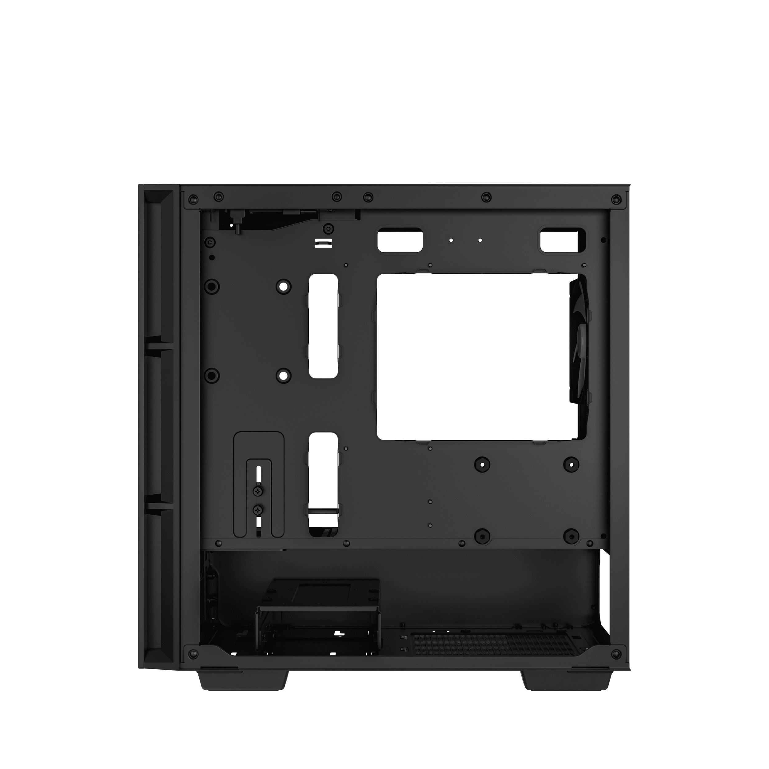 A large main feature product image of DeepCool CH360 Tempered Glass Micro Tower Case (Black)