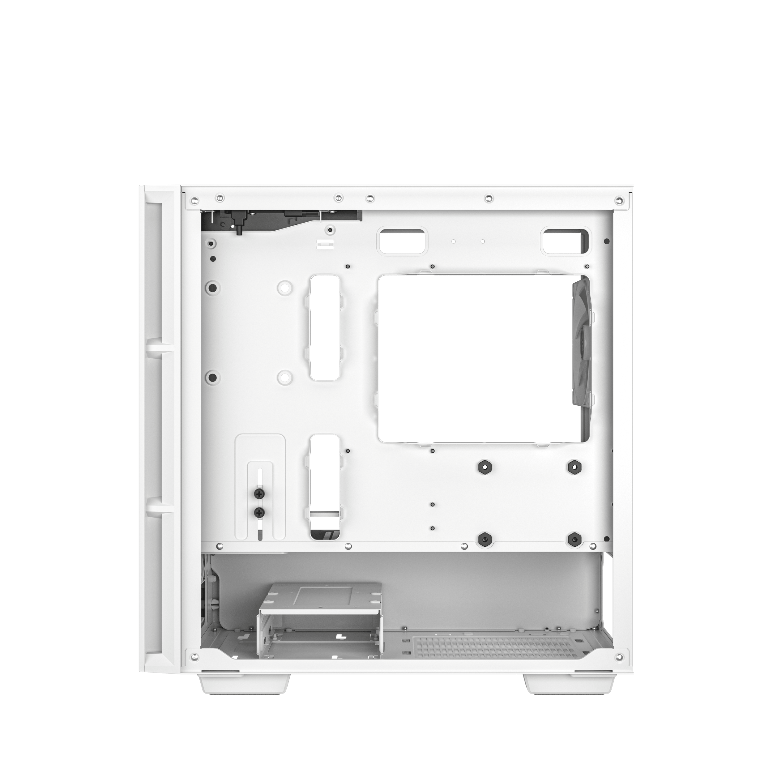A large main feature product image of DeepCool CH360 Tempered Glass Micro Tower Case (White)