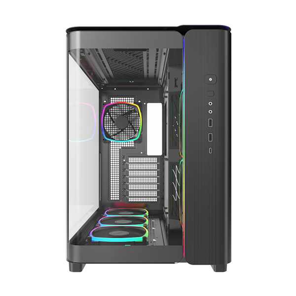 A large main feature product image of Montech KING 95 PRO Dual-Chamber Tempered Glass Mid Tower Case (Black)