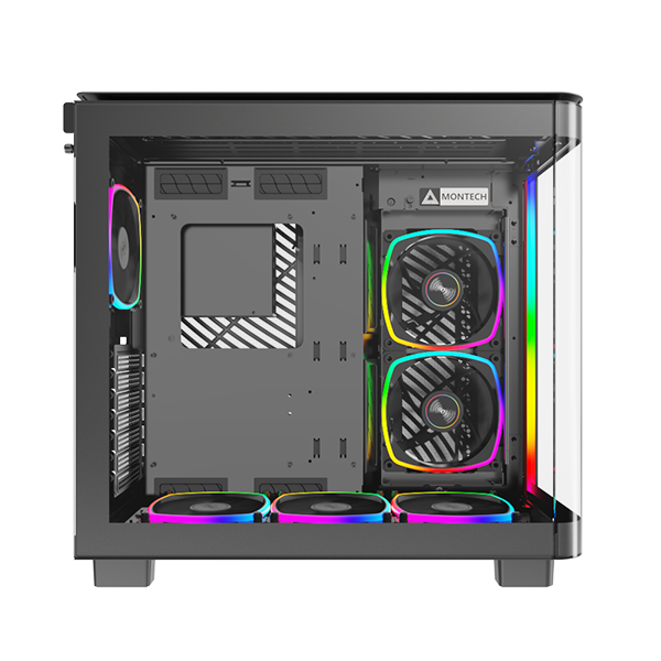 A large main feature product image of Montech KING 95 PRO Dual-Chamber Tempered Glass Mid Tower Case (Black)