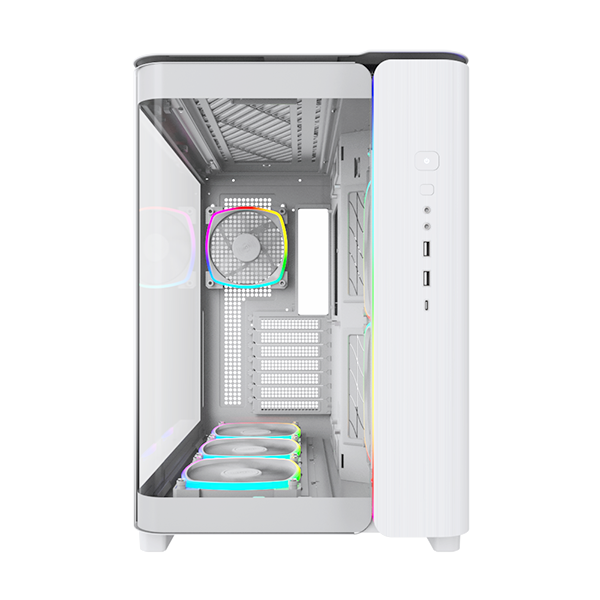 A large main feature product image of Montech KING 95 PRO Dual-Chamber Tempered Glass Mid Tower Case (White)