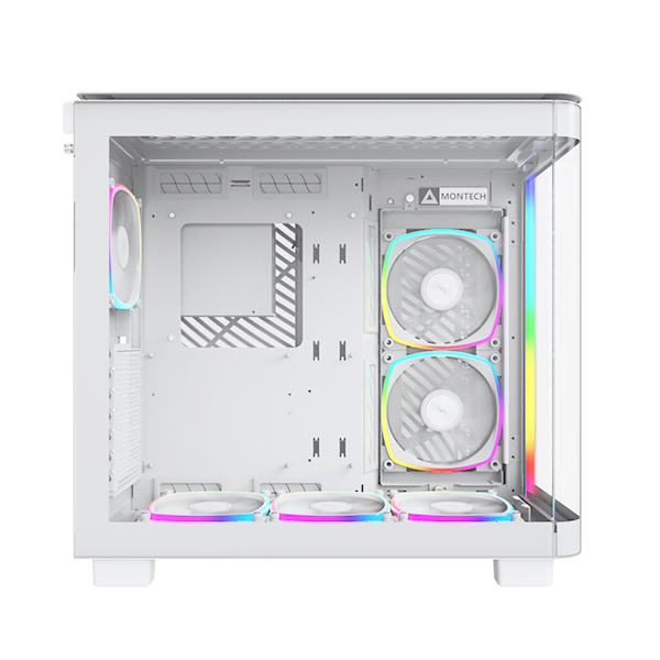 A large main feature product image of Montech KING 95 PRO Dual-Chamber Tempered Glass Mid Tower Case (White)