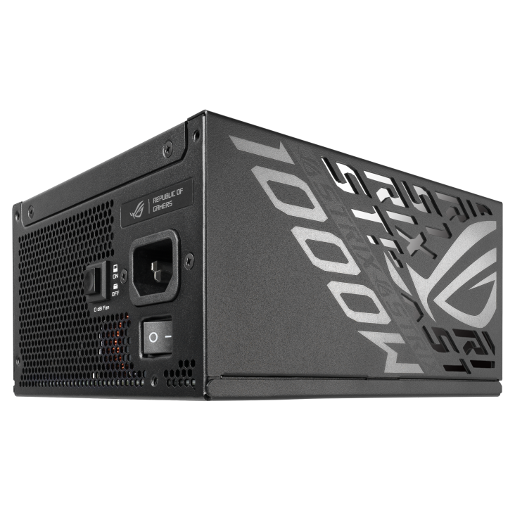 A large main feature product image of ASUS ROG Strix 1000W Platinum PCIe 5.0 ATX Modular PSU