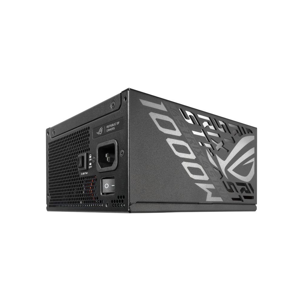 A large main feature product image of ASUS ROG Strix 1000W Platinum PCIe 5.0 ATX Modular PSU