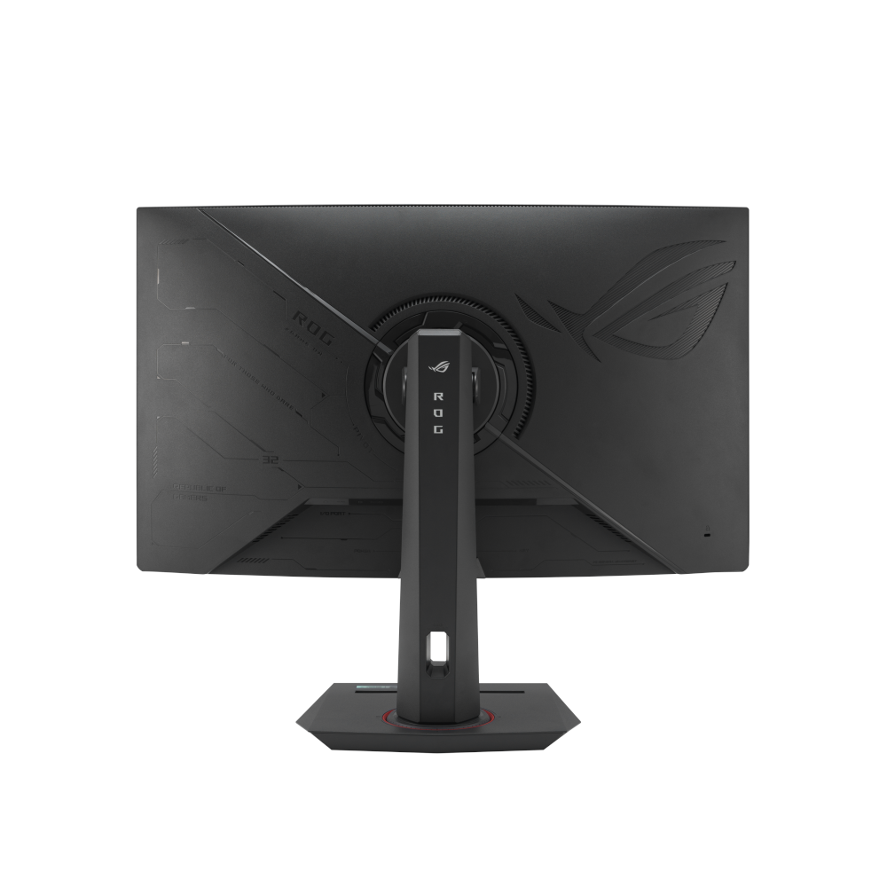 A large main feature product image of ASUS ROG Strix XG32WCMS - 32" Curved 1440p 280Hz Fast VA Gaming Monitor