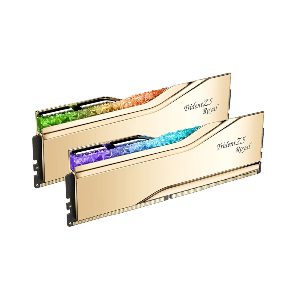 A large main feature product image of G.Skill Trident Z5 Royal RGB 32GB Kit (2x16GB) DDR5-7200 C34 (Gold)