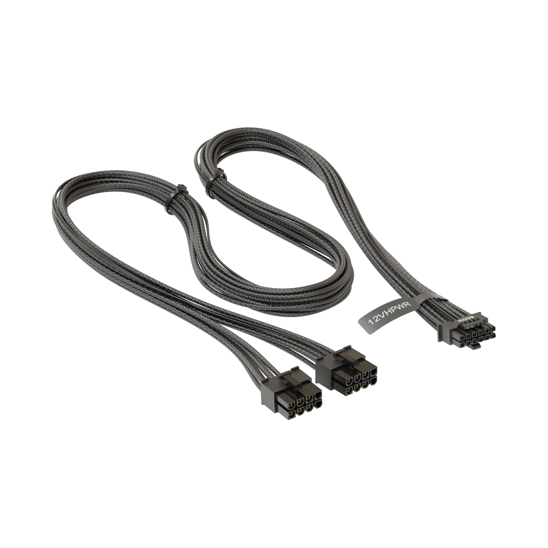 A large main feature product image of Seasonic 12V-2x6 Cable - 600W 2x8-pin PCIe to 12V-2x6 Adapter (750mm)