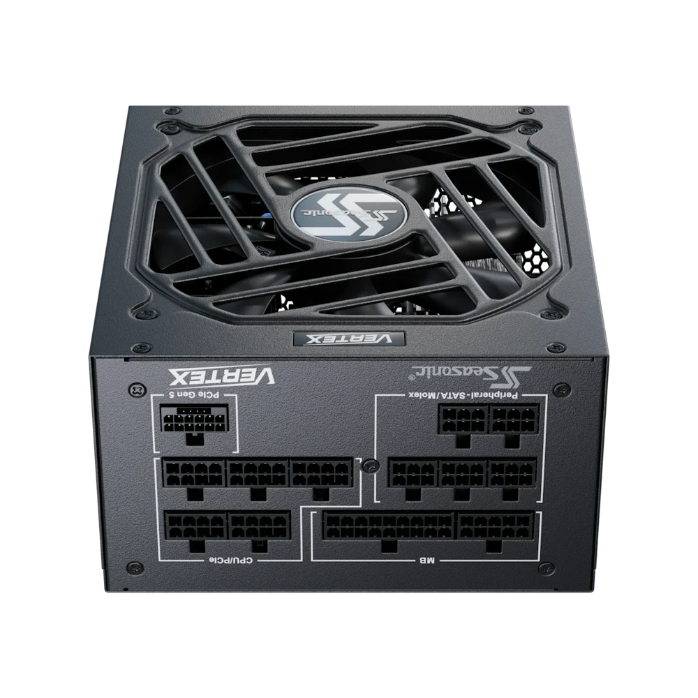 A large main feature product image of Seasonic VERTEX GX 1000W Gold PCIe 5.0 ATX 3.0 Modular PSU