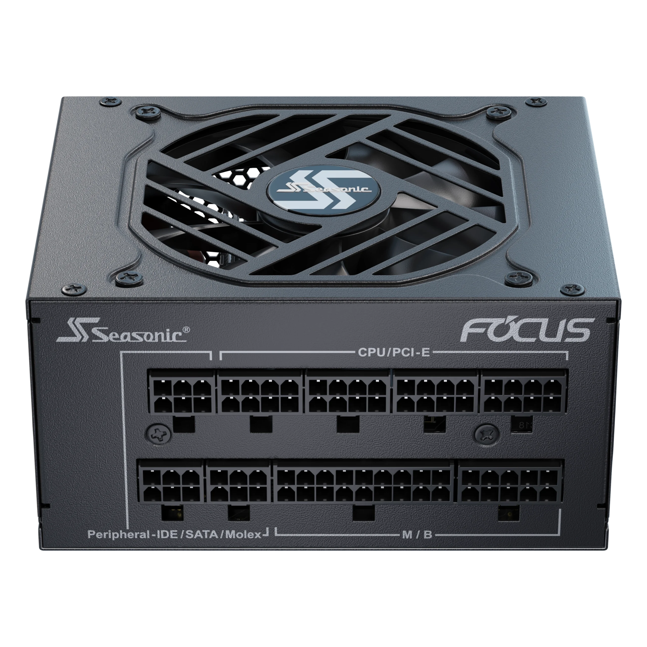 A large main feature product image of Seasonic FOCUS SPX 750W Platinum SFX Modular PSU