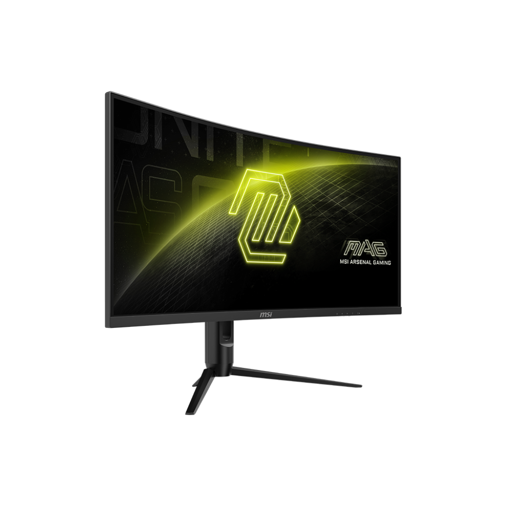 A large main feature product image of MSI MAG 342CQR E2 - 34" Curved Ultrawide 180Hz Fast VA Gaming Monitor